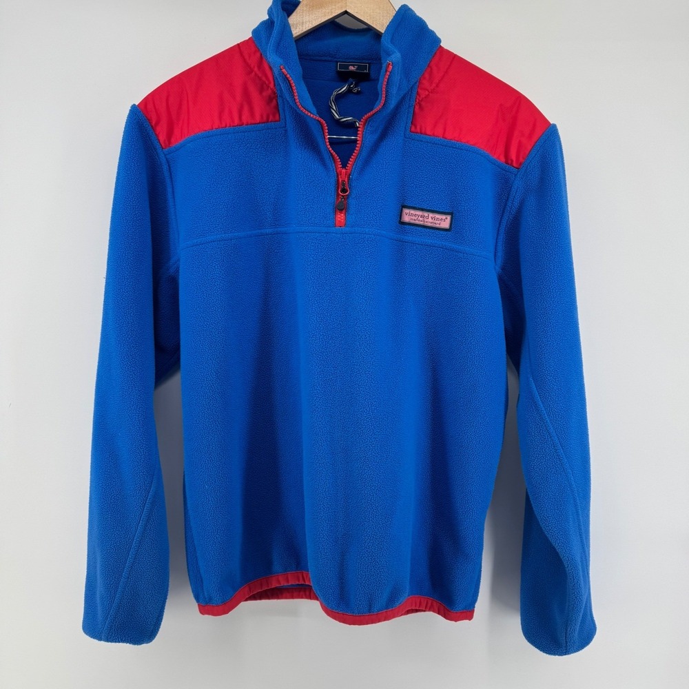 Vineyard Vines 3/4 Zip Fleece Colorblock Pullover Mens S Blue Coastal Gorpcore